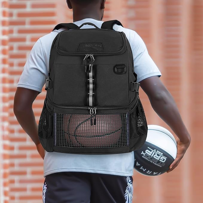 Basketball Bag, Soccer Equipment Bag with Ball & Shoe Compartment for Soccer Ball, Volleyball, Gym, Outdoor, Travel