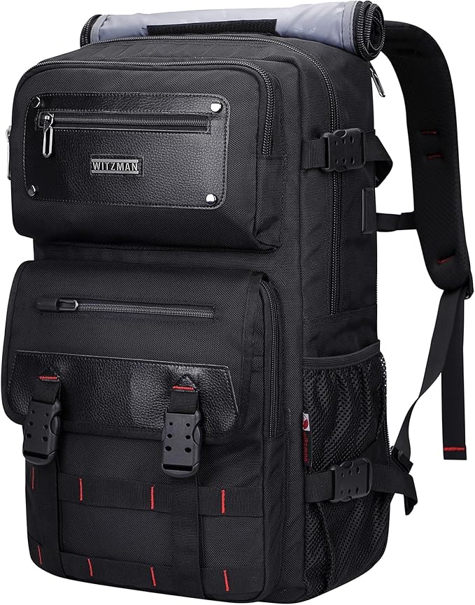 WITZMAN Carry On Travel Backpack for Men Duffle Bags Fit for 17 Inch Laptop Airline Approved Laptop Backpack(B685 Black)