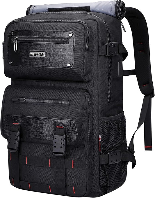 WITZMAN Carry On Travel Backpack for Men Duffle Bags Fit for 17 Inch Laptop Airline Approved Laptop Backpack(B685 Black)