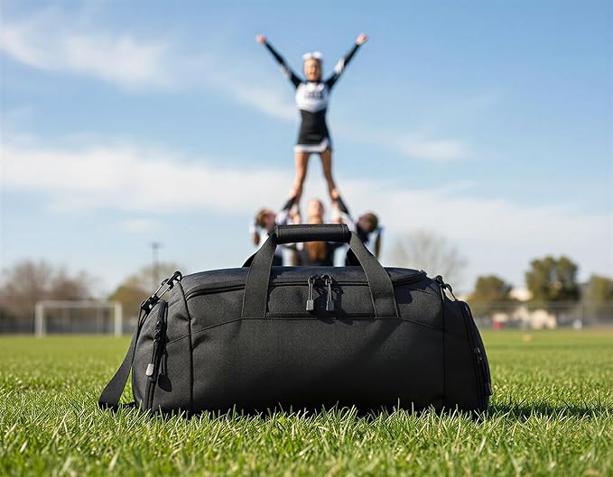 Personalized Cheer Duffel: Perfect Cheer Stuff, Ideal Cheer Gifts, Premium Cheer Bag, Convenient Cheer Bags, and Stylish Cheerleading Bag, Gold, BG970-SPORTS