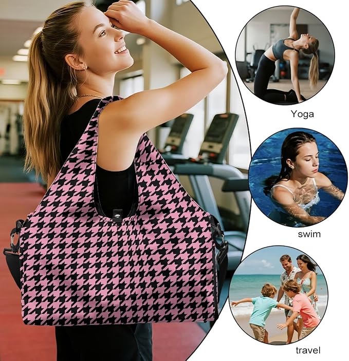 ZCFYGDX Yoga Gym Bag with Removable Adjustable Shoulder Strap, Shoe Compartment & Top Yoga Mat Holder 17.72x8.66x9.84in