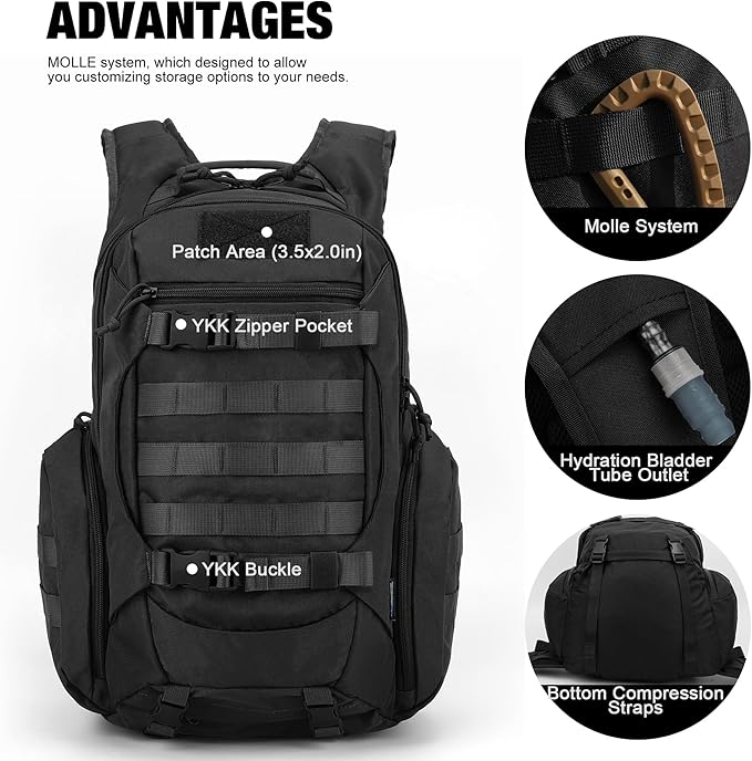 Mardingtop Tactical Molle Backpack for Men- 18L/28L EDC Hiking & Motorcycle Backpack