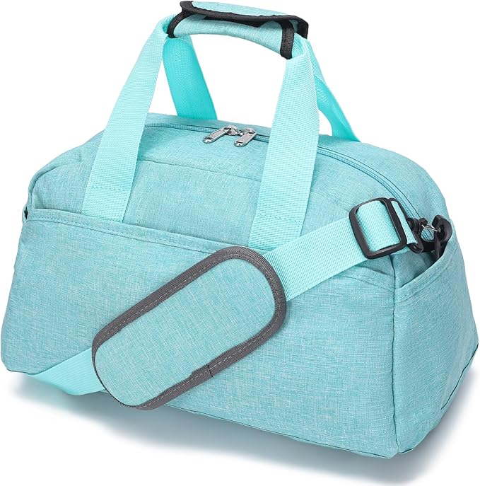 14 inch Small Gym Bag for Women & Men, Mini Duffel Bag for Travel Sports Lightweight Carry On Bag (Light Green)