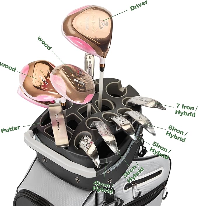 UNIHIMAL 14-Way Golf Cart Bag, Premium Full Length Golf Bag for Men with Magnetic Leather Pocket, Handles and Rain Cover