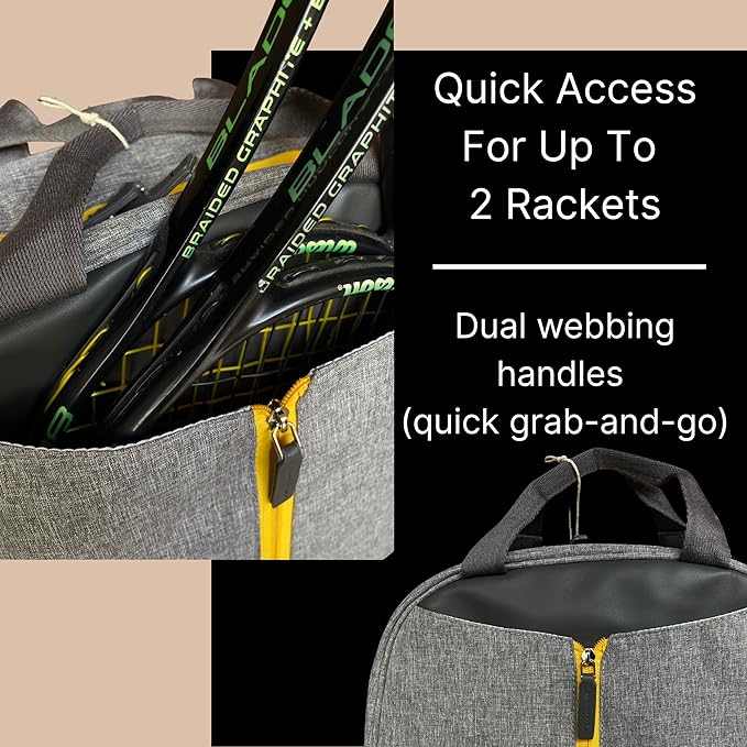 AYRES Tennis Backpack - Spacious Womens Tennis, Padel & Pickleball Bag | Quick-Access Racket Compartment (Fits 2) | Designer Tennis Bag, Water-Resistant & Easy To Clean, Makeup Pouch Included
