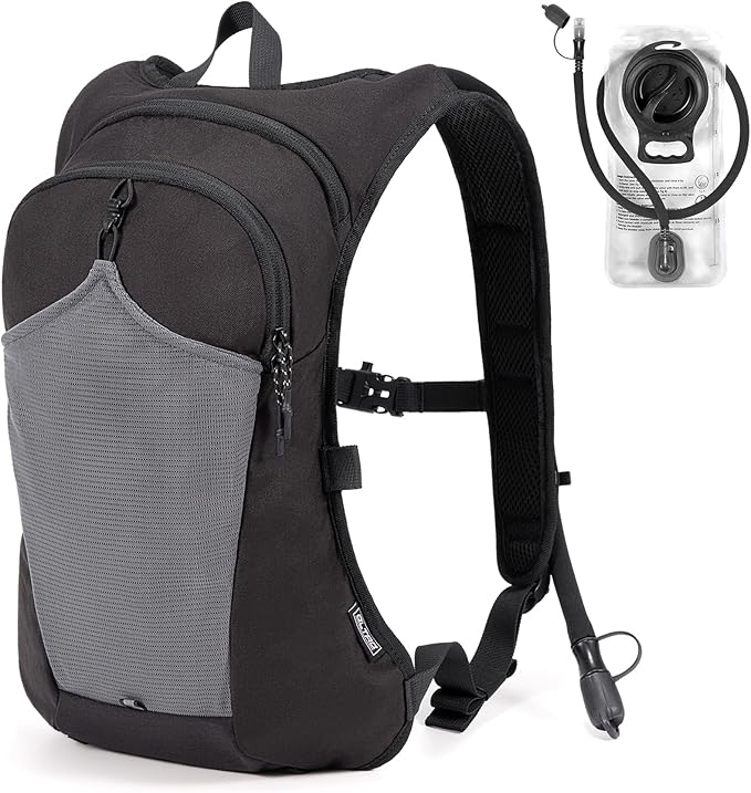 2-in-1 Convertible Chest Pack and Hydration Backpack with 2.5L Bladder, Hydration Vest for Women Men Outdoor Hiking Gravel Cycling Mountain Biking Running