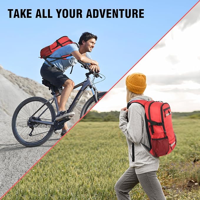 Zavothy 18L Multipurpose Hiking Backpack with 3L Water Bladder – Durable Hydration Backpack with Insulated Bladder Compartment, Hidden Helmet Holder & Rain Cover – for Hiking, Commuting, and Camping