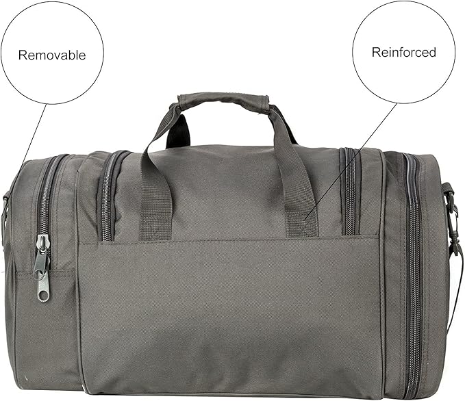 Small Duffel Bag Military Tactical Outdoor Gym Bag with Shoes Compartment for Sports Camping Hunting (Grey)