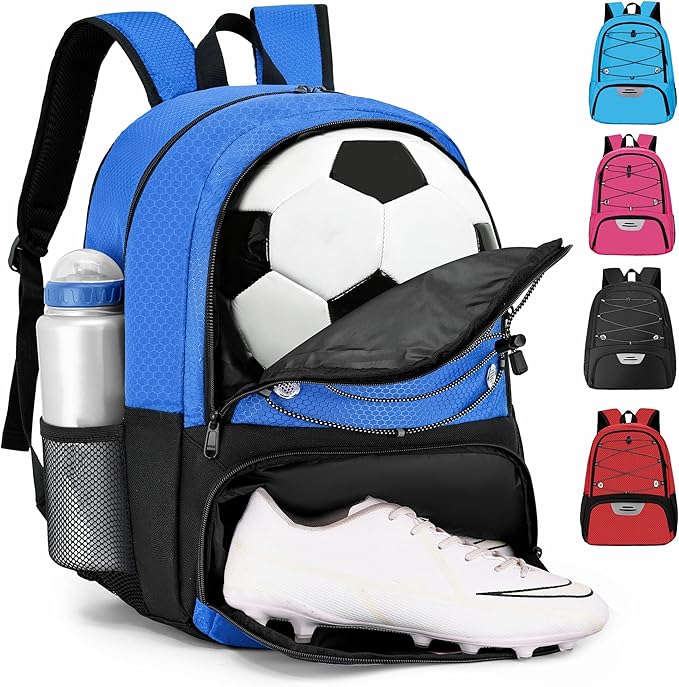 Youth Soccer Bag-Soccer Backpack&Backpack for Football Basketball,with Ball Compartment Separate Cleat Package