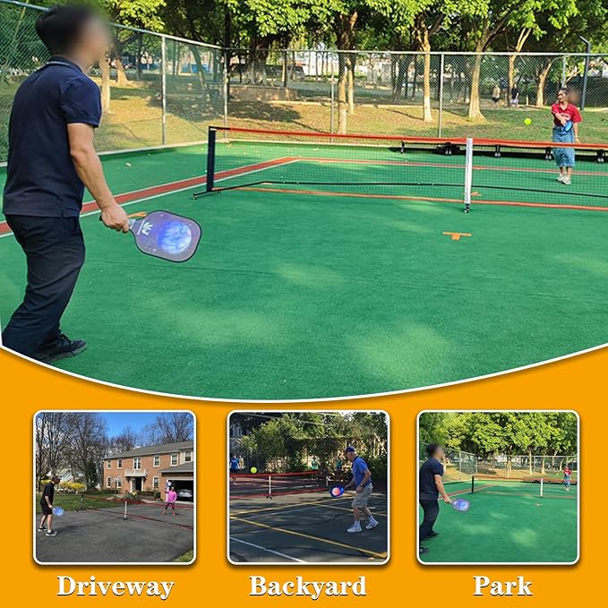 22FT Regulation Size Pickleball Net for Driveway, Outdoor Balls and Portable Carry Bag, Weather Resistance Strong Steel Frame