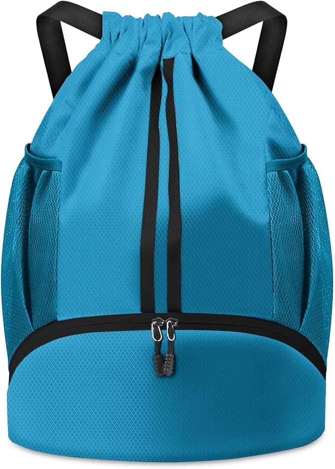 BROTOU Soccer Bags, Football Backpack, Volleyball Bag, Drawstring Backpack with Ball and Shoe Compartment, Football bags for Equipment Swim Gym Bag