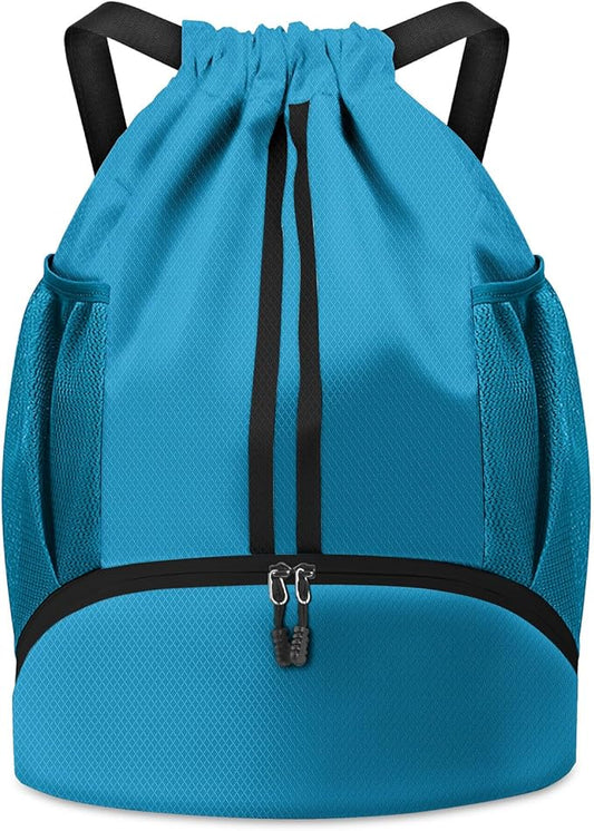 BROTOU Soccer Bags, Football Backpack, Volleyball Bag, Drawstring Backpack with Ball and Shoe Compartment, Football bags for Equipment Swim Gym Bag