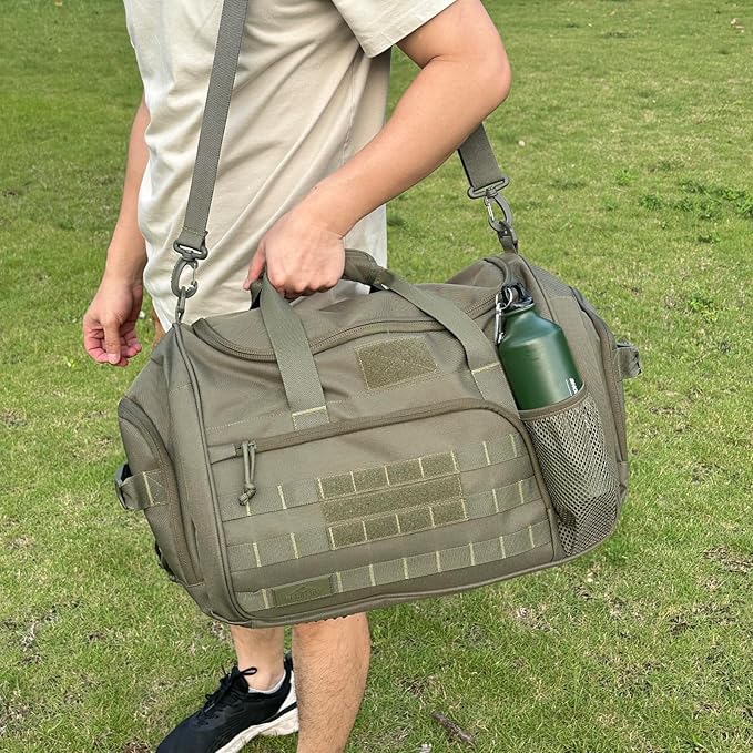 APRlLBAY Gym Bag Large Size 43L Training Bag Traveling With Luggage Strap Equipment Bag Tactical Military Duffel for Men&Women Basketball Football Weekender,Sports Bag Sturdy (Green)