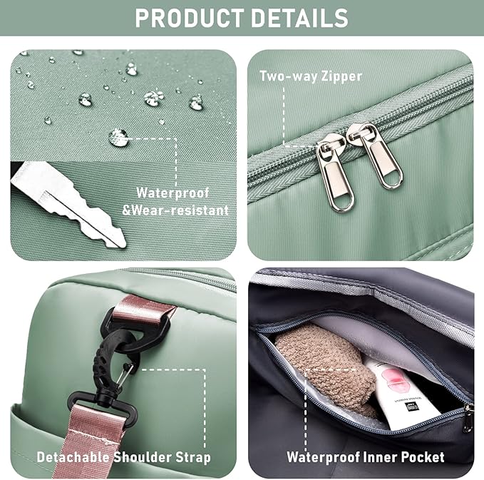 NPBAG Women Travel Duffel, Multi Functional Large Expandable Weekender Carry-on Tote, Gym Workout Overnight Bag, Mommy Hospital Bag for Labor and Delivery