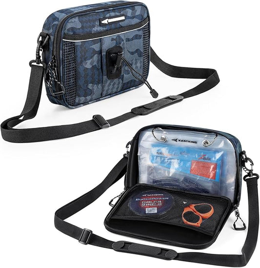 KastKing BaitSpace Detachable Bait Binder Tackle Bag – Large Clear Sleeves, Durable 900D Water-resistant Fabric, Soft Plastic Bait Storage For Hooks, Sinkers & Fishing Accessories