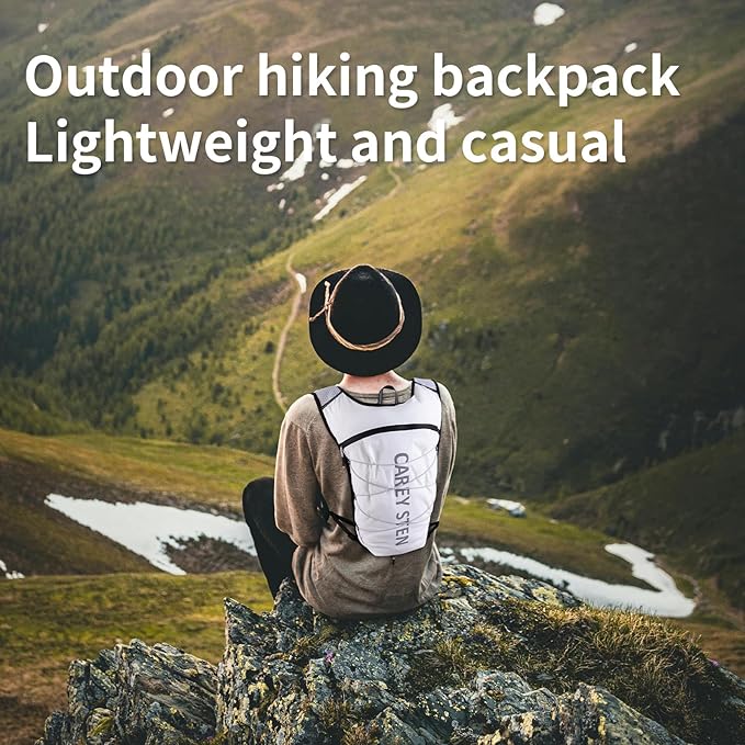 Carey STEN Lightweight Hydration Backpack, Outdoor Running Vest with 1.5L Water Bag, Suitable for Hiking, Cycling, and Both Men's and Women's Carnival wear