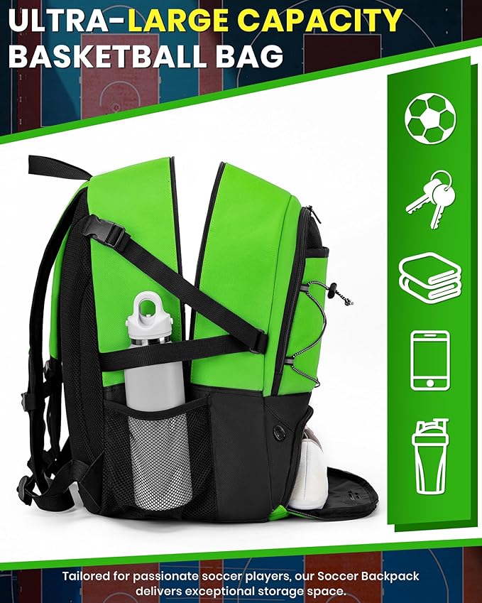 Basketball Backpack Large Sports Bag for Men&Youth,Gym Bag with Separate Ball & Shoes Compartment,Travel Bag for Basketball,Soccer,Volleyball