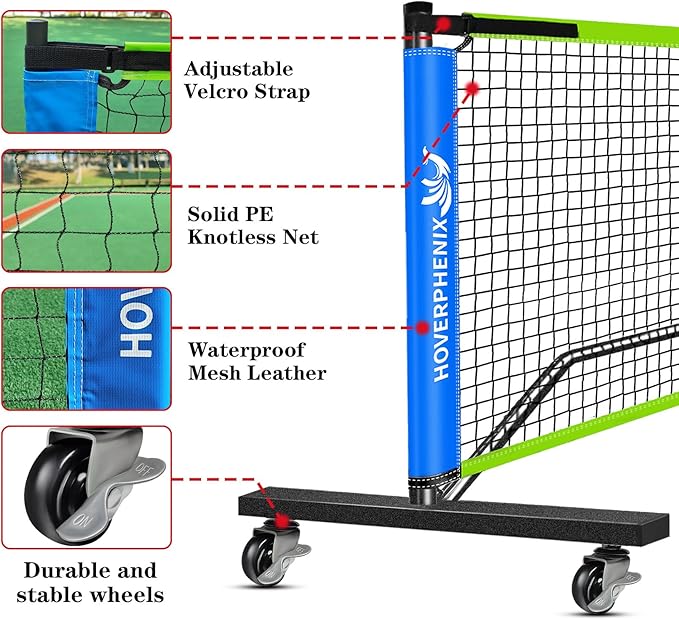 22FT Regulation Size Pickleball Net for Driveway, Outdoor Balls and Portable Carry Bag, Weather Resistance Strong Steel Frame