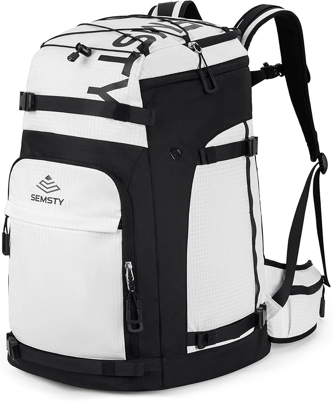 Ski Boot Bag, 55L/70L Waterproof Ski and Snowboard Boots Travel Backpack for Skis, Snowboard, Ski Helmet, Goggles, Gloves & Accessories