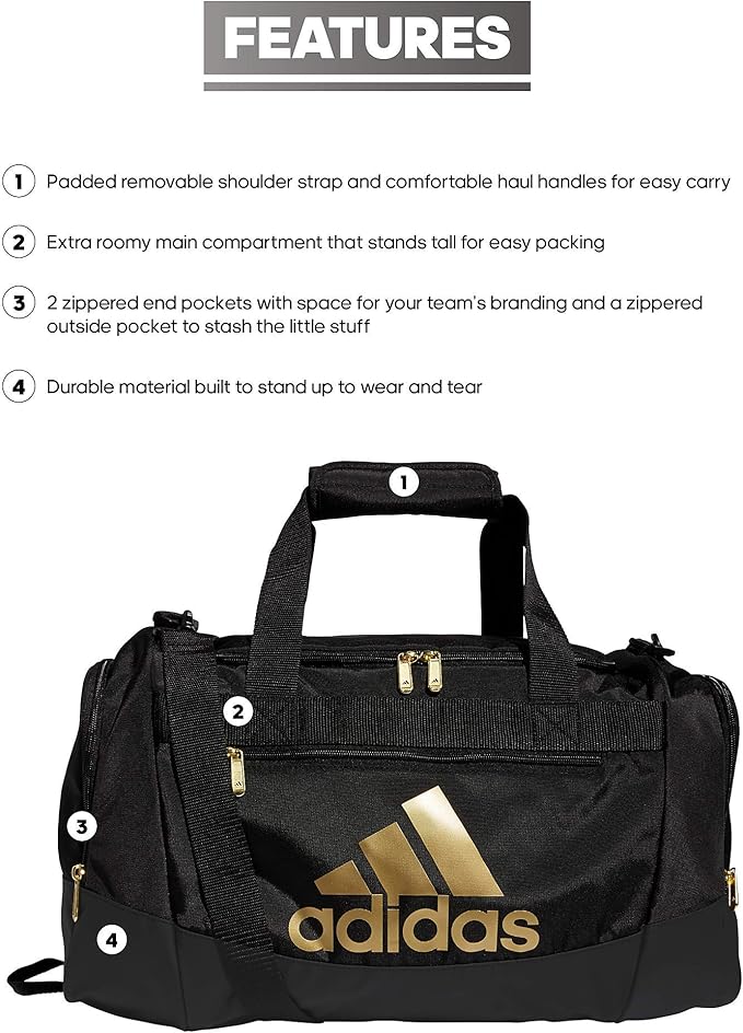adidas Unisex Defender 4.0 Gym Duffel Bag for Men and Women