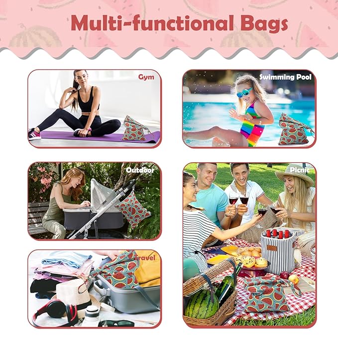 ALVABABY 3pcs Cloth Diaper Wet Dry Bags Waterproof Reusable with Two Zippered Pockets Travel Beach Pool Daycare Soiled Baby Items Yoga Gym Bag for Swimsuits or Wet Clothes 3L-ZM17A