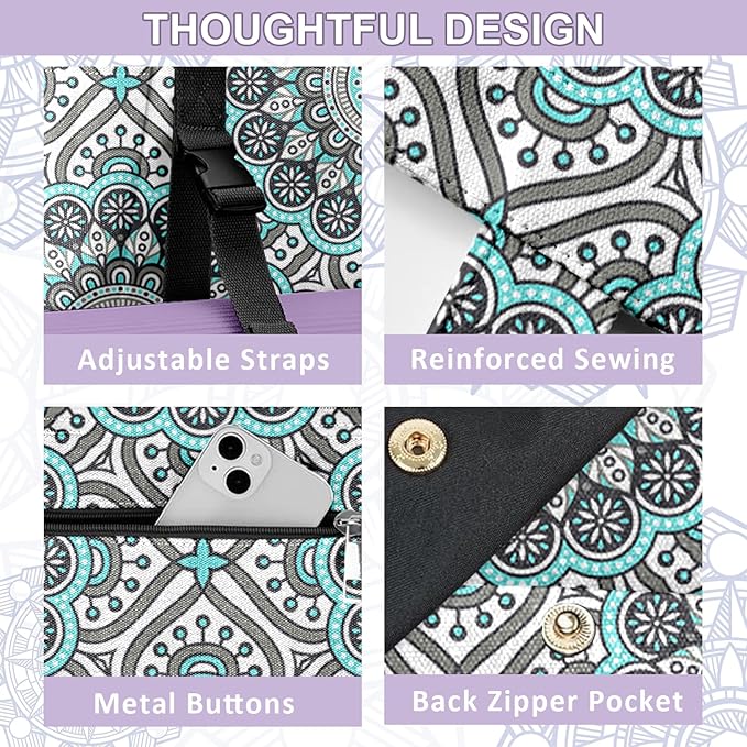 Adalore Women's Yoga Bag with Yoga Mat Carrier - Large Mat Pocket Fitness Tote for Pilates, Gym, Travel, Office & Beach