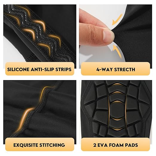 ZODEYI Wrestling Knee Pads Compression Leg Sleeve with Knee Pad and Calf Pad, 1 Pair Knee Sleeve with Shin Guards Shin Pads for Football, Baseball, Rugby, Lacrosse (2, Upgrade Black, Small)