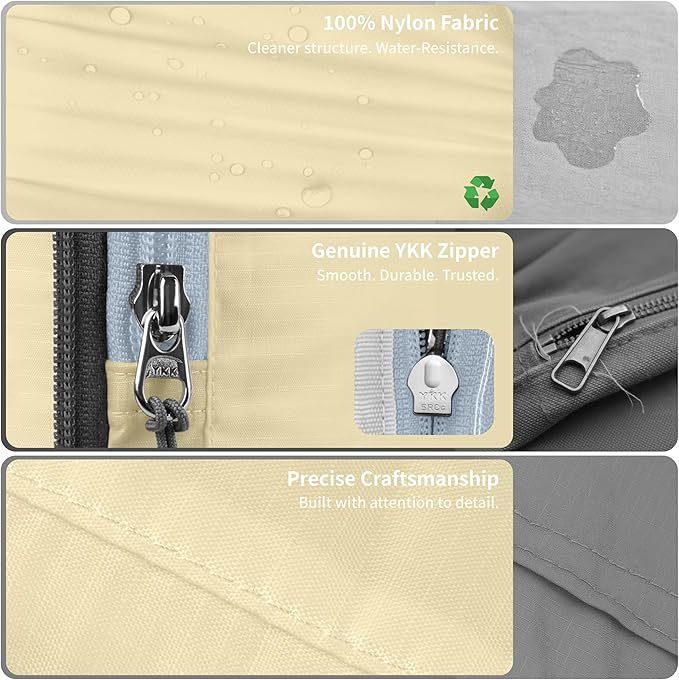 Cipway Compression Packing Cubes for Travel Ultralight Expandable Packing Organizers with Laundry & Toiletry Bag for Carry on Luggage (Vanilla Cream 6 Set)