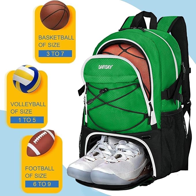 Basketball Backpack with Ball Compartment – Large Basketball Bag with Shoes compartment Sports Equipment Bag for Soccer Ball,Volleyball,Gym,Outdoor,Travel