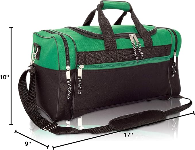 DALIX 17" Blank Duffle Bag Duffel Bag Travel Size Sports Durable Gym Bag