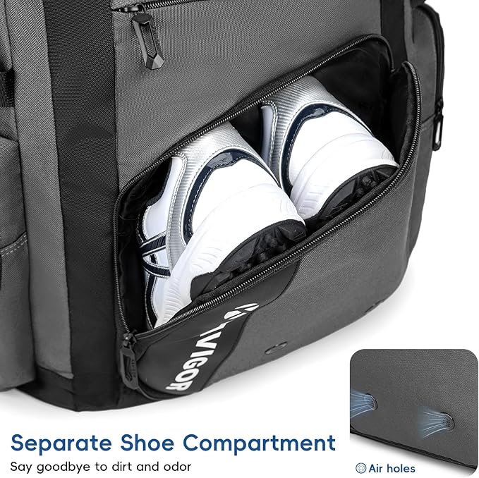 Baseball Bag for Youth and Adult, Softball Bag 50L Large Capacity Holds 4 Bats, Equipment Backpack with Shoes Compartment