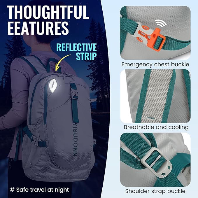 YISUDONN Hiking Backpack, 30L Lightweight Camping Water Resistant Large Hiking Bag Outdoor Travel Daypack for Men Wome