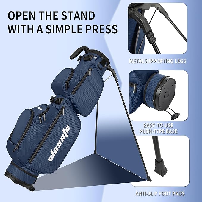 3-Way Dividers Lightweight Golf Stand Bag for Men Women, Mini Small Par3 Golf Bag,Driving Range Executive Courses Portable and Durable with Adjustable and Detachable Dual - Shoulder Straps Rain Cover
