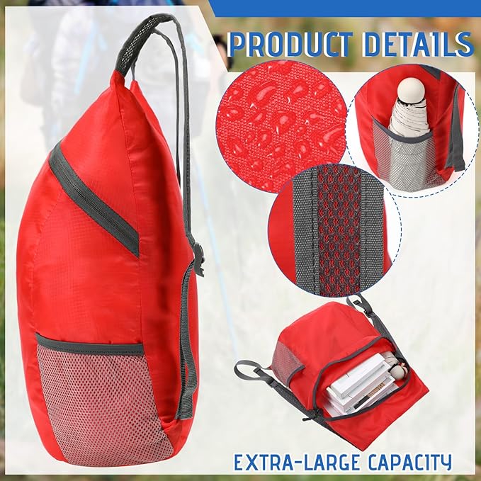 6 Pack Lightweight Packable Backpack 20L Hiking Daypacks Water Resistant Foldable Backpack for Women Men Travel Camping Cruise Outdoor, 6 Colors