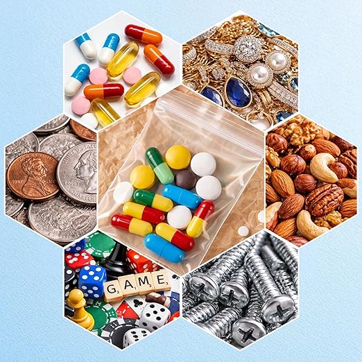 Zip Small Plastic Bags, 4x6 inch (1000 pcs) 4 Mil, Clear Resealable Poly Bag for Jewelry, Gift, Candy, Pill, Snack, Storage, coin, Business Baggies