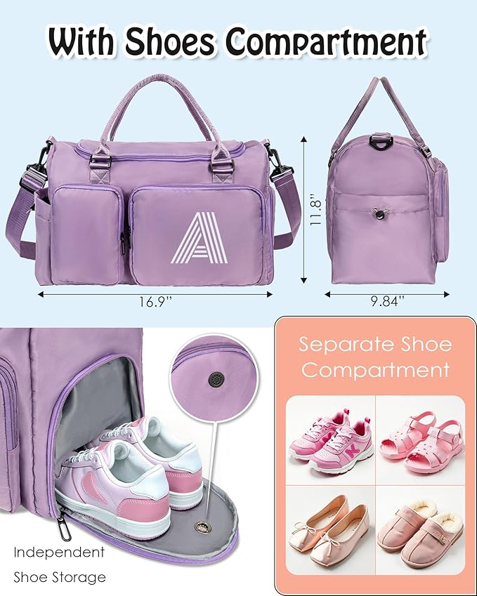 Birthday Gifts for Women Gym Bag: Personalized Weekender bags, Dance Cheer Sports Bag for Girl, Kid Gymnastics Bags, Spa Gifts for Women Girls Teens, stocking stuffers for kids