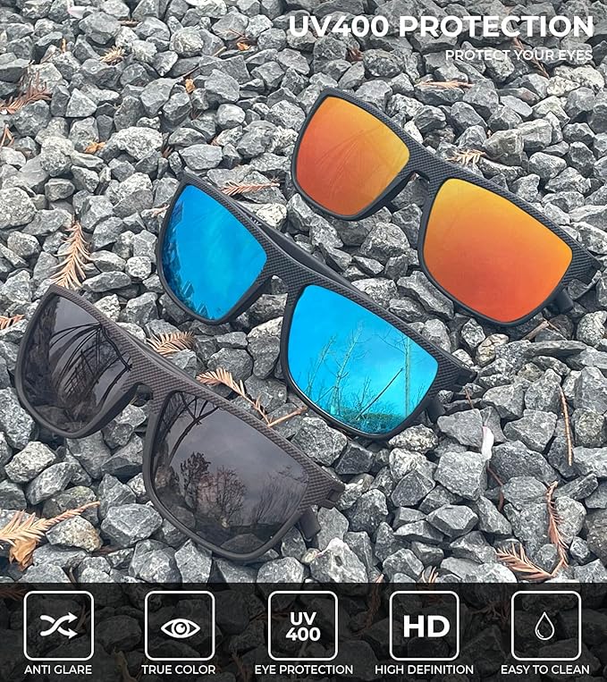 KALIYADI Polarized Sunglasses for Men, Lightweight Sun Glasses with UV Protection for Driving Fishing Golf