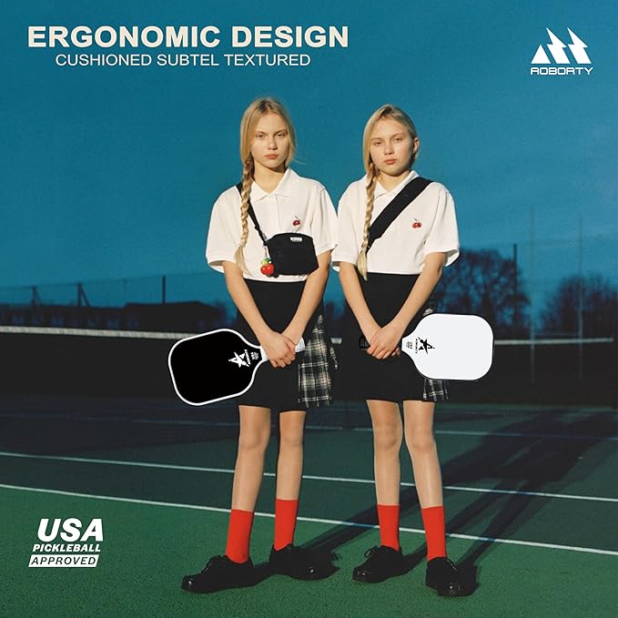 Pickleball Paddles 4 Pack - USAPA Light Graphite Premium Rackets Fiber Face & Polymer Honeycomb Core Pickleball Set with 4 Outdoor Indoor Balls Including Portable Carry Bag