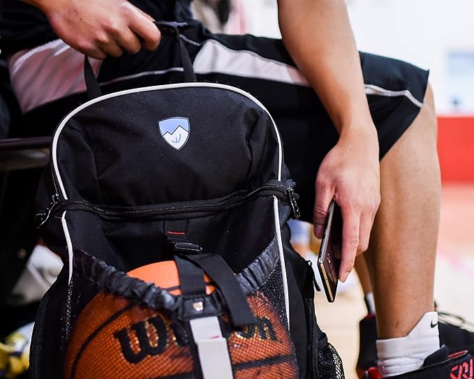 Hard Work Sports Basketball Backpack with Ball Compartment Spacious Shoe Storage for Basketball, Large Sports Bag