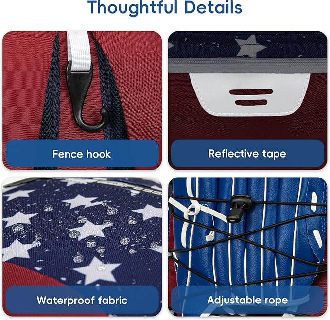 Baseball Bag for Youth and Adult, Softball Backpack 40L Large Capacity, Bat Backpack with Shoes Compartment and Hidden Helmet Holder