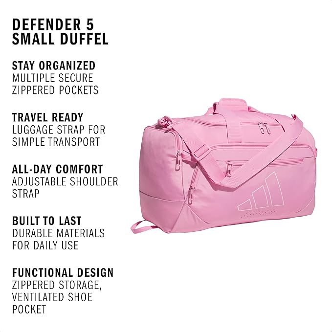 adidas Defender 5 Duffel Bag – Premium Duffle for Sports, Gym & Travel