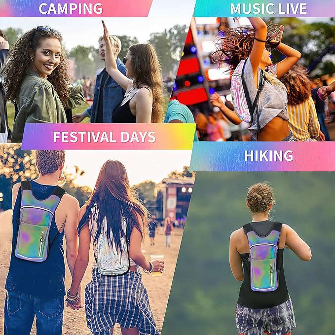 Cofurni Hydration Backpack with 2L Water Bladder, Raves Water Backpack, Lightweight Insulation Hydration Pack for Men and Women, Suitable for Music Festivals, Raves, Hiking, Activities