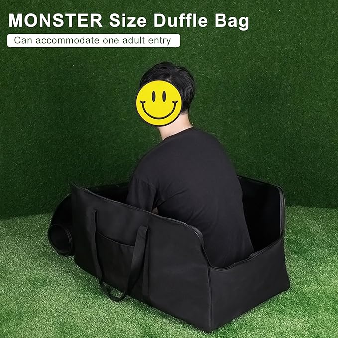 Extra Large Travel Duffle Bag - Heavy Duty Sports Gym Equipment Bag for Traveling & Camping (Black, 32.6-Inch)