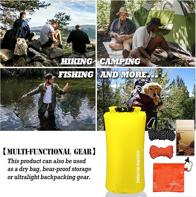 7.8Oz Ultralight Bear Bag Hanging Kit: 30D Waterproof Bear Proof Food Storage for Backpacking and Camping Alternative to Bear Canister