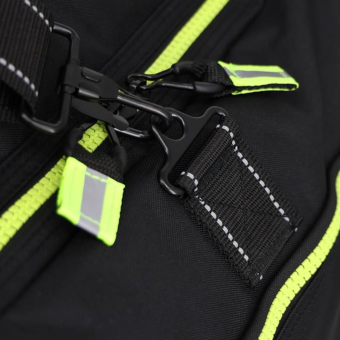 Lightning X Customizable Premium 3XL Firefighter Step-In Gear Bag w/Helmet Compartment & Embroidered Name - No FF Logo (Black) One_Size