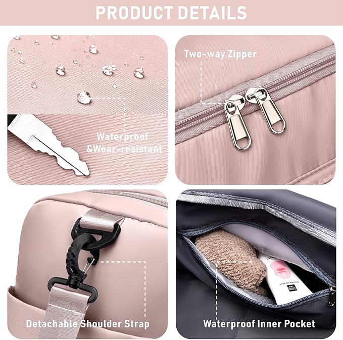 NPBAG Women Travel Duffel, Multi Functional Large Expandable Weekender Carry-on Tote, Gym Workout Overnight Bag, Mommy Hospital Bag for Labor and Delivery