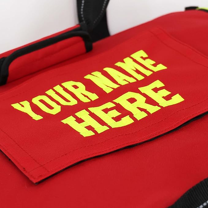 Lightning X Customizable Premium 3XL Firefighter Step-In Gear Bag w/Helmet Compartment & Embroidered Name - No FF Logo - RED One_Size