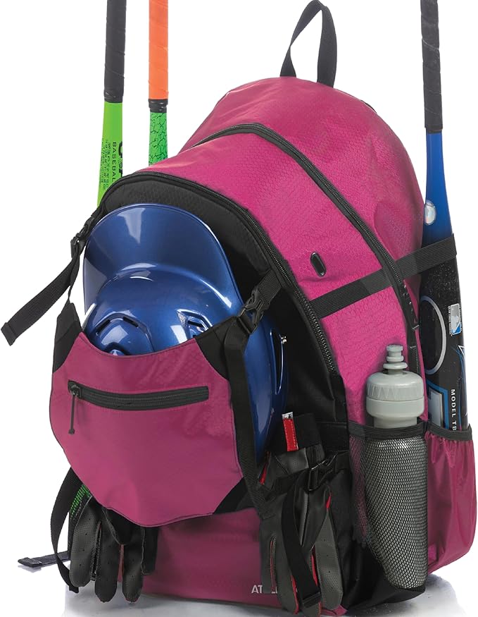 Athletico Advantage Baseball Bag - Baseball Backpack With External Helmet Holder for Baseball, T-Ball & Softball Equipment & Gear for Youth and Adults | Holds Bat, Helmet, Glove, Shoes