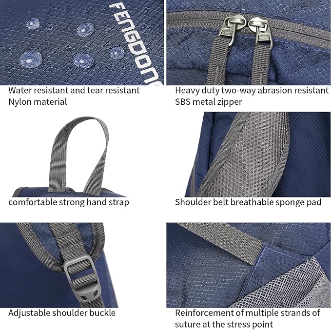 FENGDONG 35L Lightweight Foldable Waterproof Packable Travel Small Hiking Backpack Daypack for men women