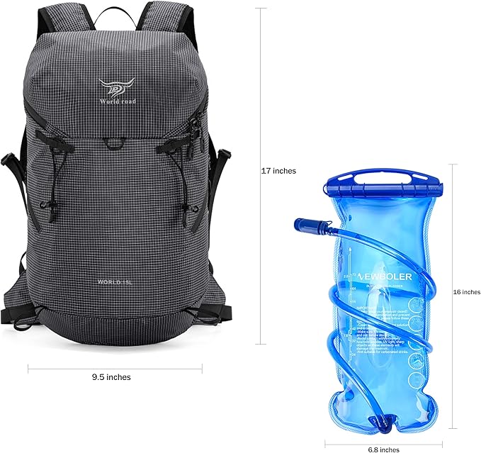 15L Hydration Backpack with 2L Water Bladder Water Backpack for Women, , Lightweight & Comfortable Running Vest for Running, Hiking, Cycling, Climbing, Camping, Biking,Rave